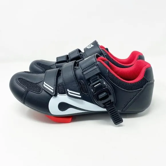 Peloton Black/Red Clip in Cycling Shoes Size EU 37 Adjustable Hook &amp; Loop Straps