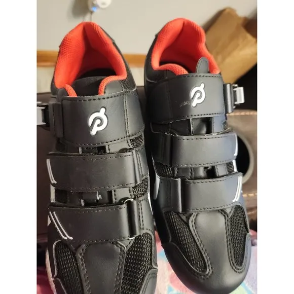 Peloton Cycling Bike Shoes Cleats Red Black White