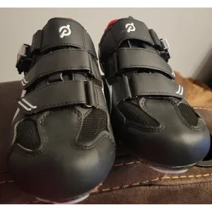 Peloton Cycling Bike Shoes Cleats Red Black White