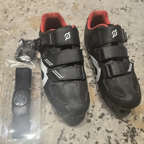 Peloton Cycling Shoes Black and White