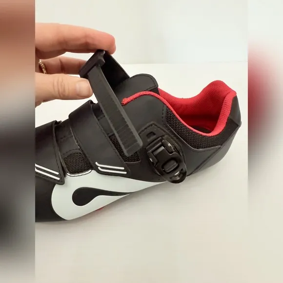 Peloton Cycling Shoes - Black, Red and and White - Size 45