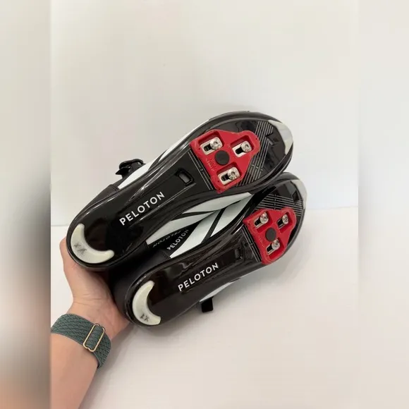 Peloton Cycling Shoes - Black, Red and and White - Size 45