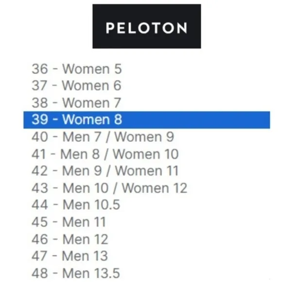 Peloton Cycling Shoes Cleats Size 40