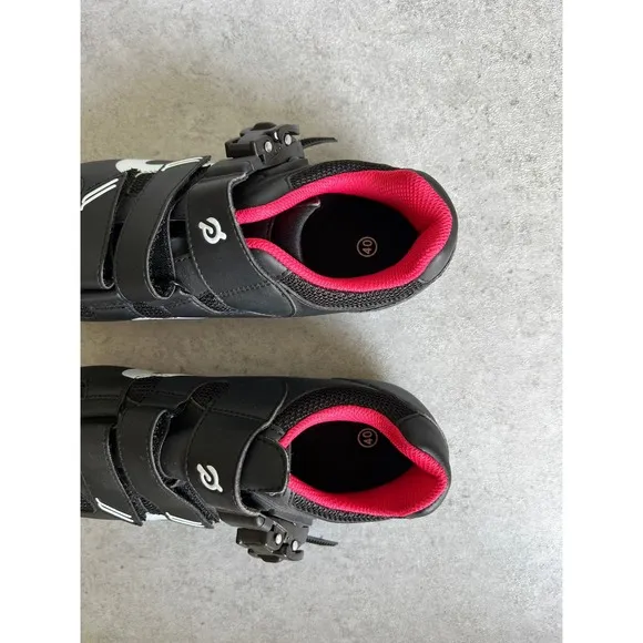 Peloton Cycling Shoes Indoor Exercise Bike Clip In Black Red Sz EU40 US M 7 W 9