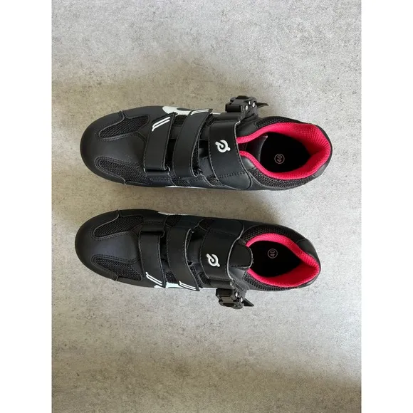 Peloton Cycling Shoes Indoor Exercise Bike Clip In Black Red Sz EU40 US M 7 W 9