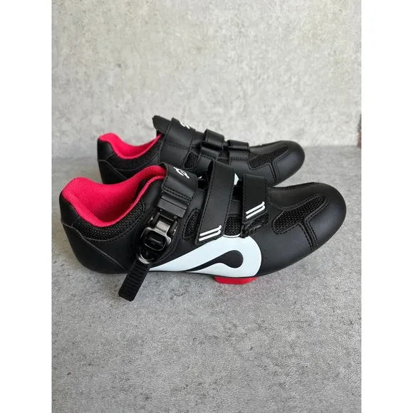 Peloton Cycling Shoes Indoor Exercise Bike Clip In Black Red Sz EU40 US M 7 W 9