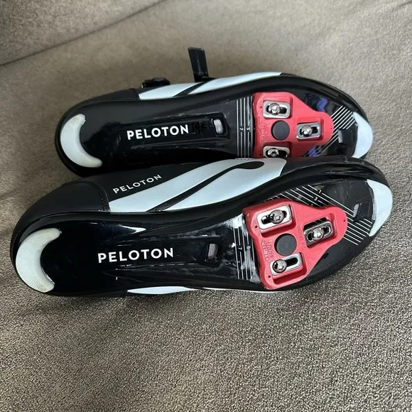 Peloton Cycling Shoes Men's 12 EU Size 46 Black W/Red F-JX-0121, PL-SH-B46