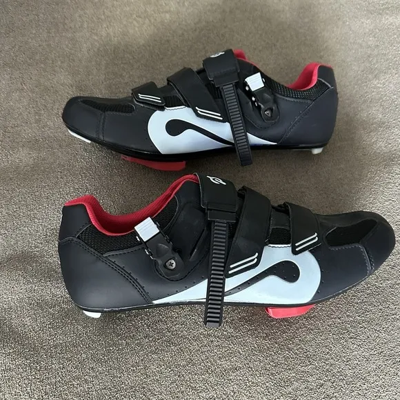 Peloton Cycling Shoes Men's 12 EU Size 46 Black W/Red F-JX-0121, PL-SH-B46