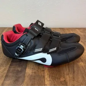 Peloton Cycling Shoes w/Delta Cleats Hook-And-Latch Closure Black Red Size EU 45