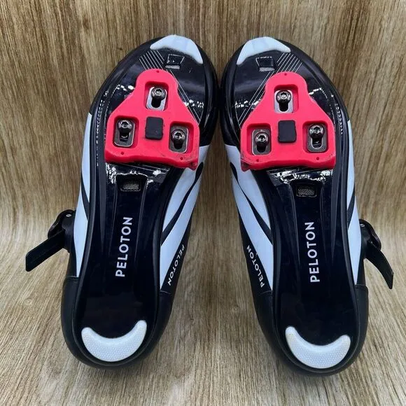 Peloton Cycling Women's Size 9 EU 40 Black Red Leather Cleats Athletic Shoes