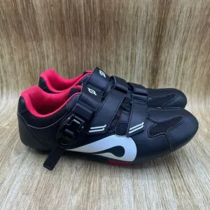 Peloton Cycling Women's Size 9 EU 40 Black Red Leather Cleats Athletic Shoes