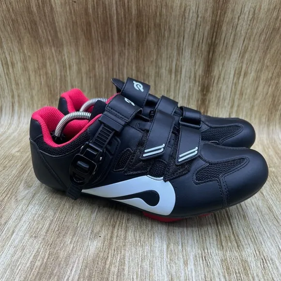 Peloton Cycling Women's Size 9 EU 40 Black Red Leather Cleats Athletic Shoes