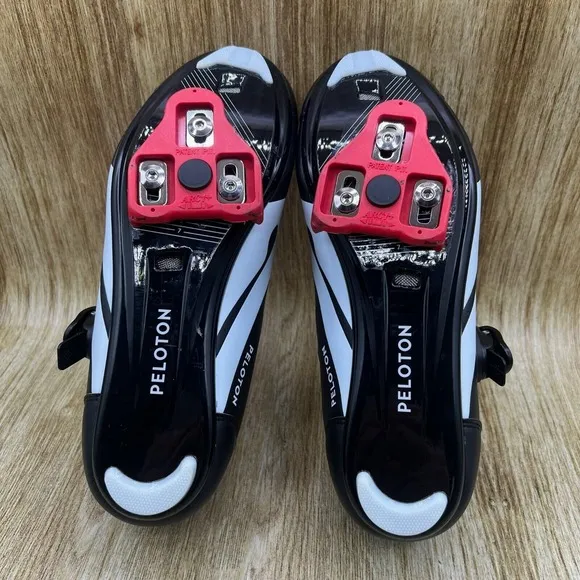 Peloton Cycling Women's Size 9 EU 40 Black Red Leather Cleats Athletic Shoes
