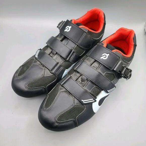 Peloton Men's Size EU 47 US 13 Black Cycling Shoes Black Red