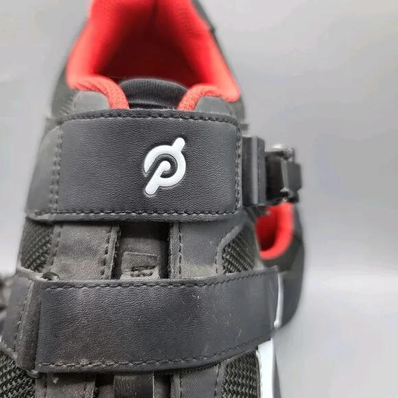 Peloton Men's Size EU 47 US 13 Black Cycling Shoes Black Red