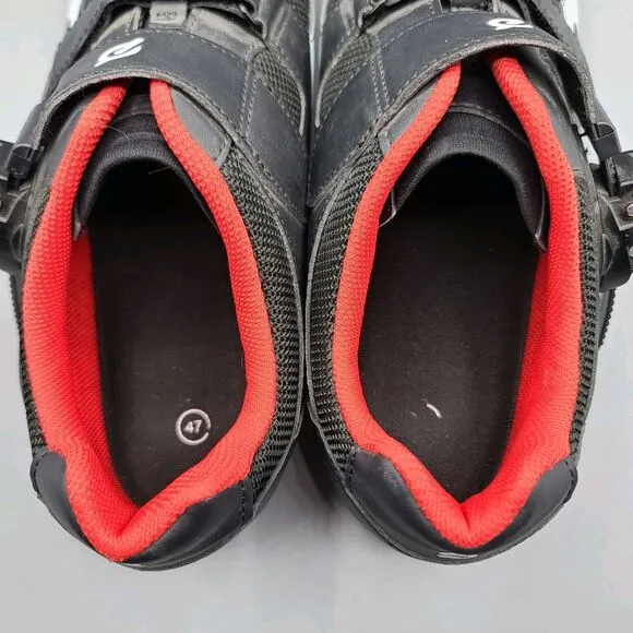 Peloton Men's Size EU 47 US 13 Black Cycling Shoes Black Red