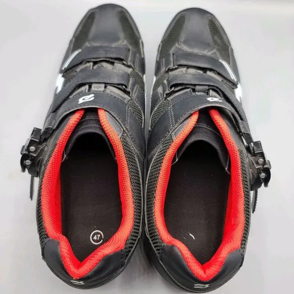 Peloton Men's Size EU 47 US 13 Black Cycling Shoes Black Red