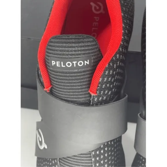 Peloton Shoes Sneakers Men's 7 Black Red No Clips Cycling  New