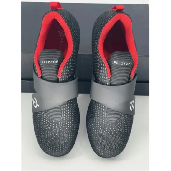 Peloton Shoes Sneakers Men's 7 Black Red No Clips Cycling  New