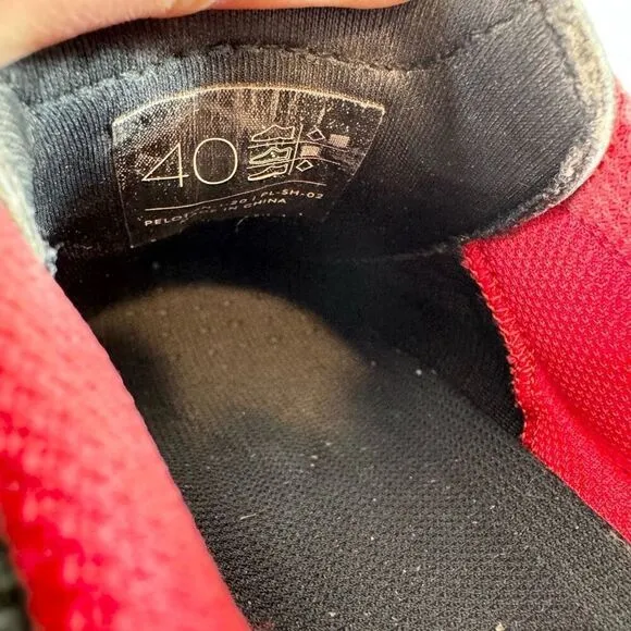 Peloton Shoes women’s Size 9 Black &amp; Red Bike Cycling Cleats Athletic
