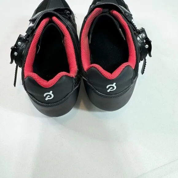 Peloton Shoes women’s Size 9 Black &amp; Red Bike Cycling Cleats Athletic