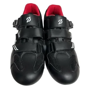 Peloton Athletic Cycling Shoes Mens Black Red Hook and Loop EUC