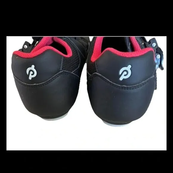 Peloton Mens Stationary Cycling Black White Low Top Hook And Loop Size 8(41)