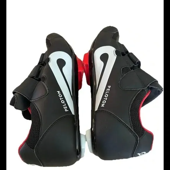 Peloton Mens Stationary Cycling Black White Low Top Hook And Loop Size 8(41)