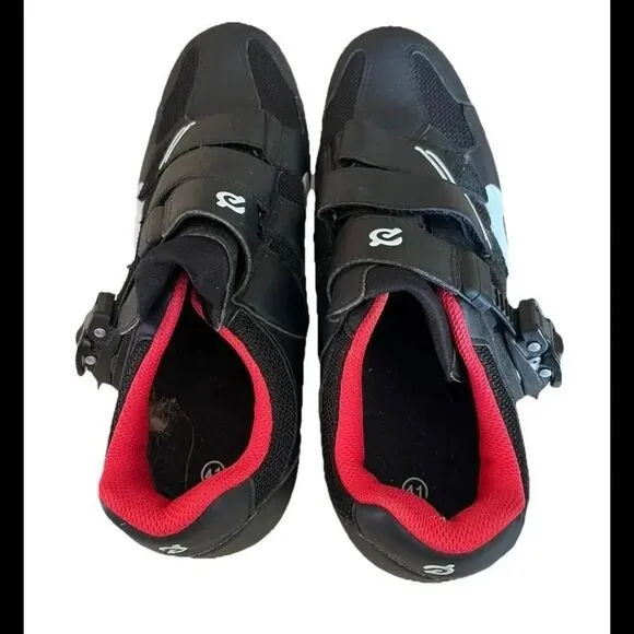 Peloton Mens Stationary Cycling Black White Low Top Hook And Loop Size 8(41)