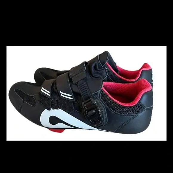 Peloton Mens Stationary Cycling Black White Low Top Hook And Loop Size 8(41)