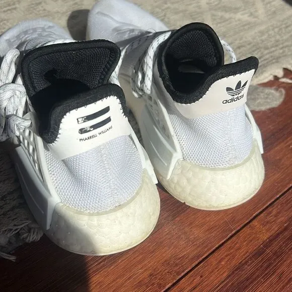 Pharrell Human Adidas Shoes ALL WHITE - Comes with Black Laces and Original Box