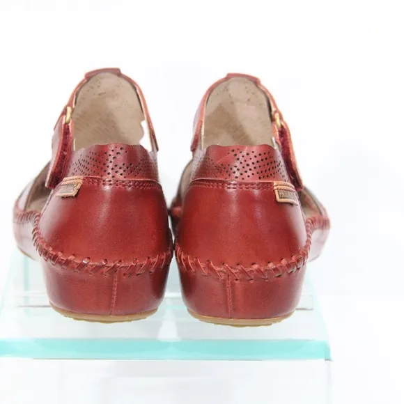 Pikolinos Vallarta Shoes New Women Red Leather Sandal Eu 38