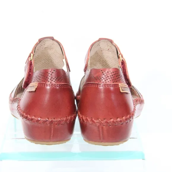 Pikolinos Vallarta Shoes New Women Red Leather Sandal Eu 38