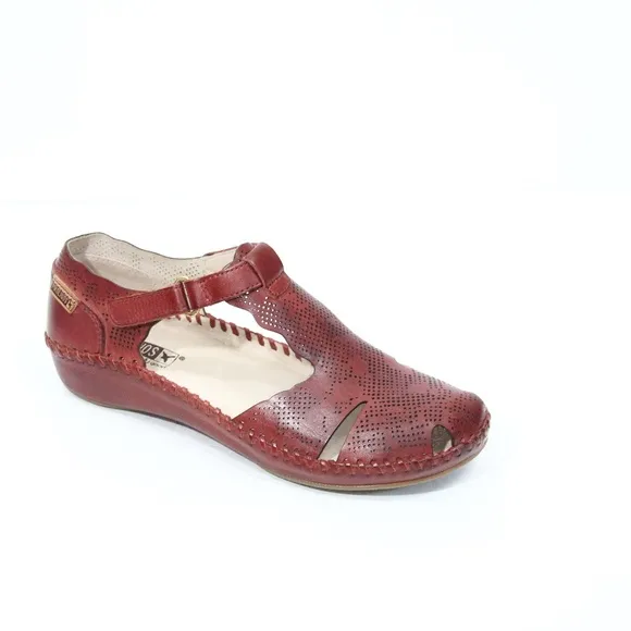 Pikolinos Vallarta Shoes New Women Red Leather Sandal Eu 38