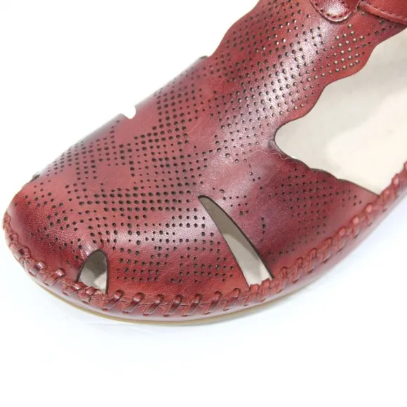 Pikolinos Vallarta Shoes New Women Red Leather Sandal Eu 38