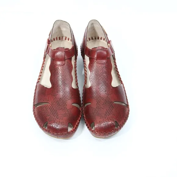 Pikolinos Vallarta Shoes New Women Red Leather Sandal Eu 38