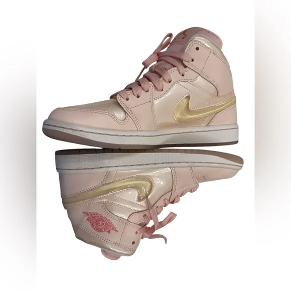 Pink Air Jordan 1 Mid SE Basketball Sneaker Shoes Women 8 EUC