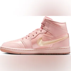 Pink Air Jordan 1 Mid SE Basketball Sneaker Shoes Women 8 EUC