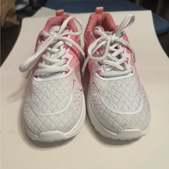 Pink and White Athletic Shoes with Air Cushion