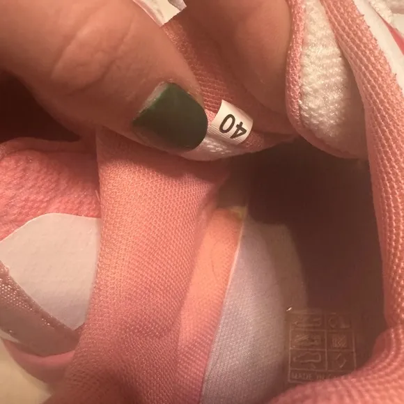 Pink and White Athletic Shoes with Air Cushion