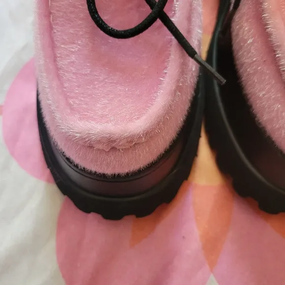 Pink Women's Shoes with Black Chunky Platform Lug Soles