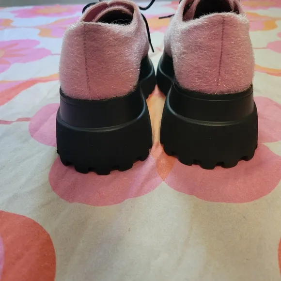Pink Women's Shoes with Black Chunky Platform Lug Soles