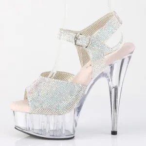 Platform Rhinestone Clear High Heel Shoes