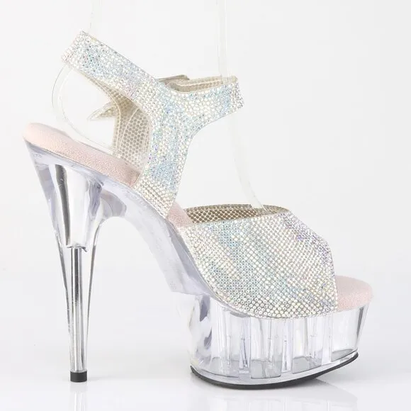Platform Rhinestone Clear High Heel Shoes