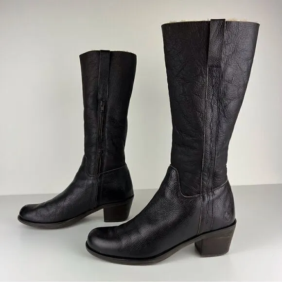 Pollini Way Out Tall Knee High Leather Boot Brown Women's sz IT 38 US sz…