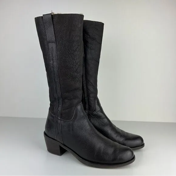 Pollini Way Out Tall Knee High Leather Boot Brown Women's sz IT 38 US sz…