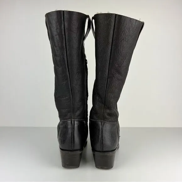 Pollini Way Out Tall Knee High Leather Boot Brown Women's sz IT 38 US sz…