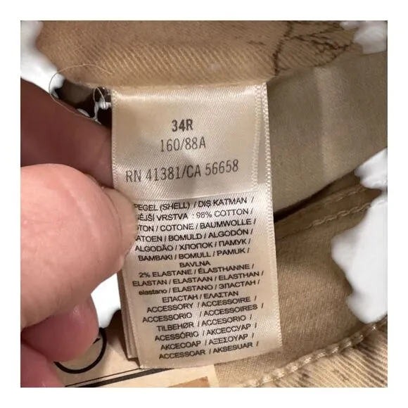 POLO Ralph Lauren The Tompkins Skinny High Rise Ankle Jeans Womens 34x27 Tan Map