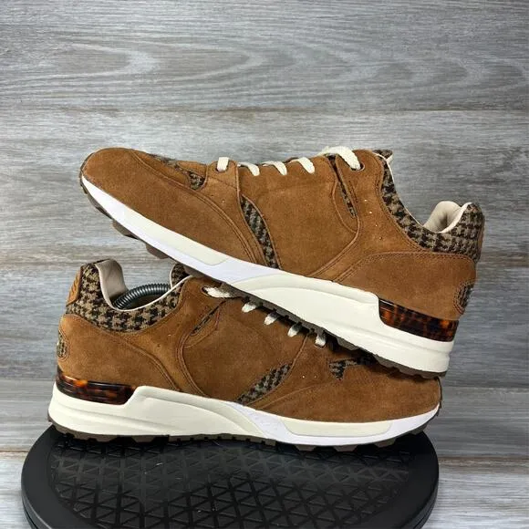 POLO Ralph Lauren X Harris Tweed Men's Trackster 200 Brown Suede Sneaker Size 11