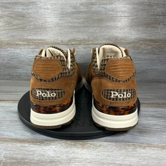 POLO Ralph Lauren X Harris Tweed Men's Trackster 200 Brown Suede Sneaker Size 11
